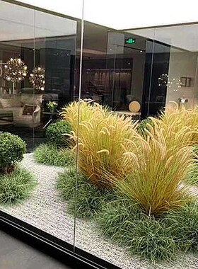 仿真草团草丛卢苇草菖蒲草灌木丛线条型绿植装饰仿真地被水草