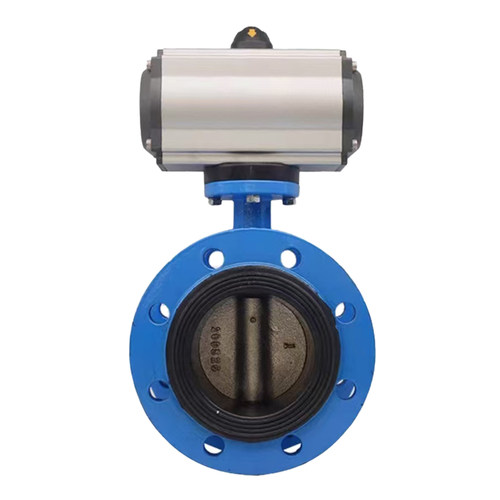 气动蝶阀法兰式软密封球墨铸铁不锈钢D641X-16开关调节阀门DN100 - 图3