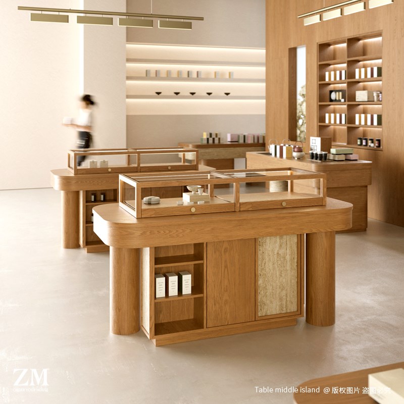 玻璃精品展示柜中岛台文创陶瓷玉器首饰银饰陈列柜货架眼镜店定制 - 图1