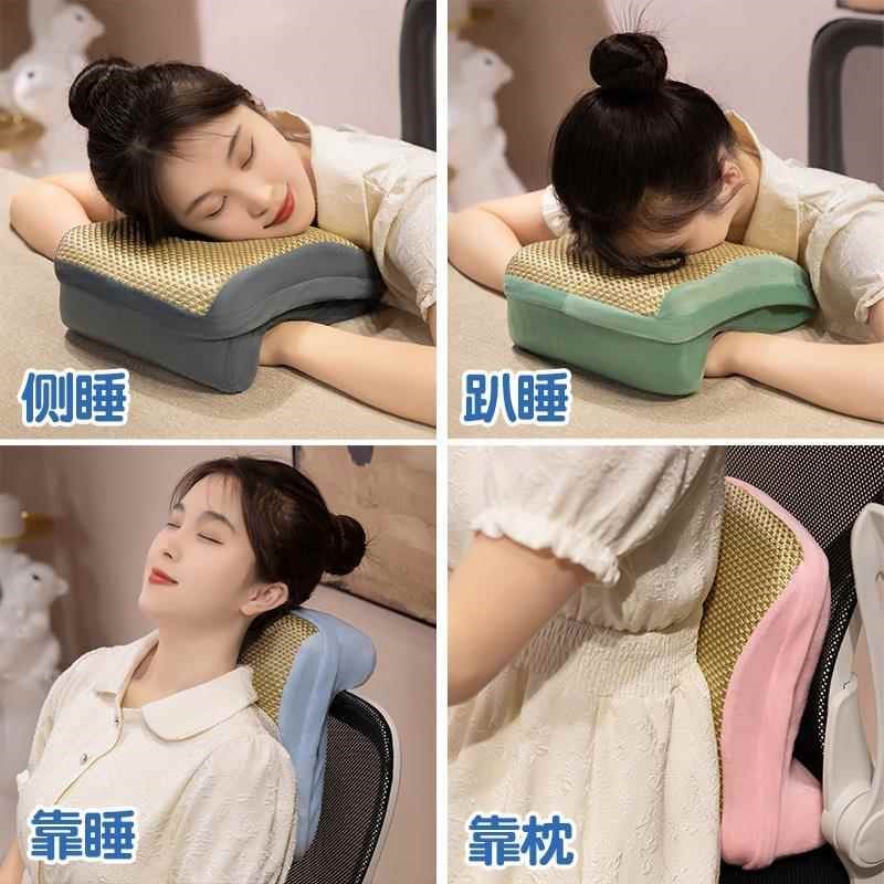 凉席记忆棉午睡枕趴睡枕学生趴桌上D睡觉专用小枕头办公室午休神 - 图2