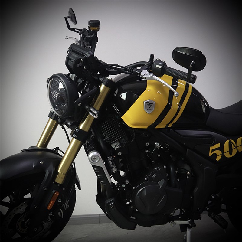 适用隆鑫无极300AC反光镜500AC 300R 525R改装复古大视野后视镜 - 图3