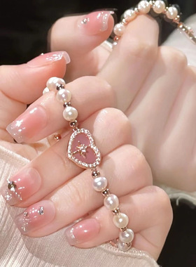 爱心芒珍珠手链女不掉色小众高级感星星粉贝壳百搭新中式手串手饰