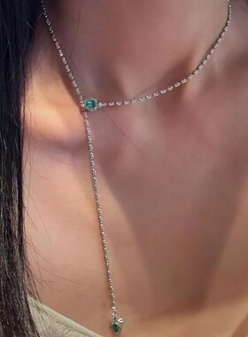 蛇年新款镶钻蛇形项链小众时尚设计锁骨链百搭气质轻奢饰品配饰女