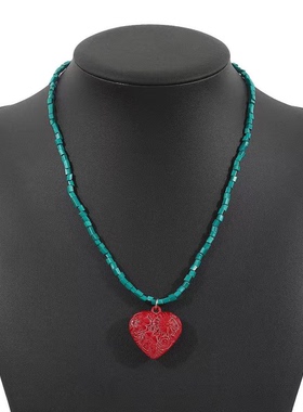 欧阳海洋度假风彩色多巴胺太阳花爱心项链女小众设计感叠戴颈链潮