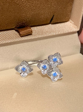 「无尽夏」新中式拉丝绣球花戒指女微镶高级感复古超仙气质食指戒