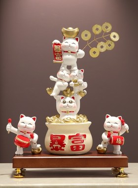暴富发财猫开业礼物家居好物入户玄关办公室新店前台聚宝招财摆件