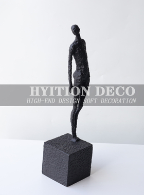 现代雕塑抽象迎宾样板房售楼处创意客厅玄关装饰柜艺术品