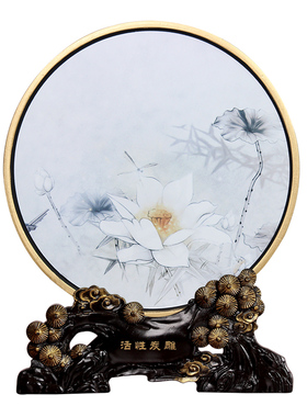 自律学习励志廉洁文化工艺品荷莲廉政标语办公装饰品