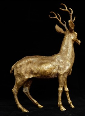 新梅鹿铜工艺品家居客厅玄关酒柜办公室装饰品业礼品