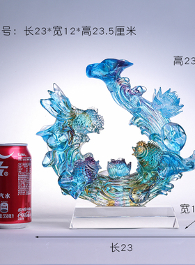 琉璃金玉满堂年年余书房玄关鱼家居客厅工艺品电视柜饰品