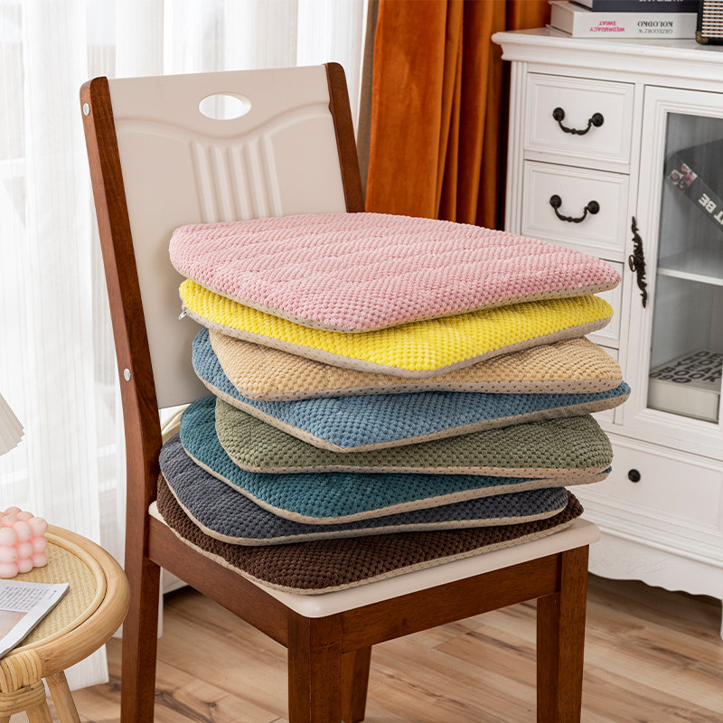 马蹄形毛绒椅子垫加厚餐椅坐垫防滑拆洗餐桌椅纯色冬季,淘宝优惠券,粉丝福利购,淘宝优惠卷