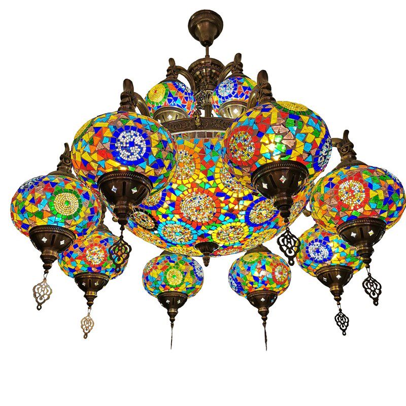 欧式复古浪漫客厅别墅特色咖啡馆西酒店手工枝型玻璃吊灯,淘宝优惠券,粉丝福利购,淘宝优惠卷