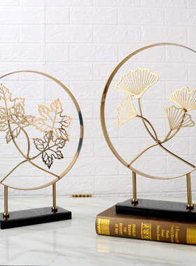 中式枫叶轻奢植物摆件高级感创意家居客厅大号玄关装饰工艺品摆设