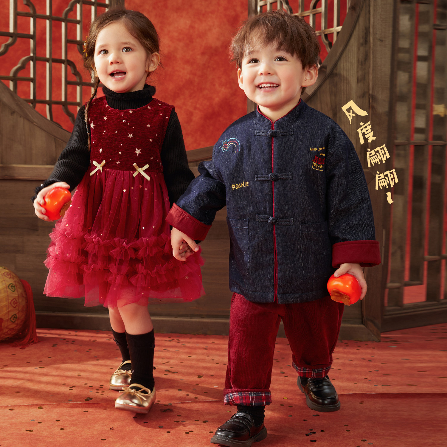 小O爸婴童 男宝国风牛仔马甲棉服外套冬季新款婴儿唐装纽扣上衣,淘宝优惠券,粉丝福利购,淘宝优惠卷