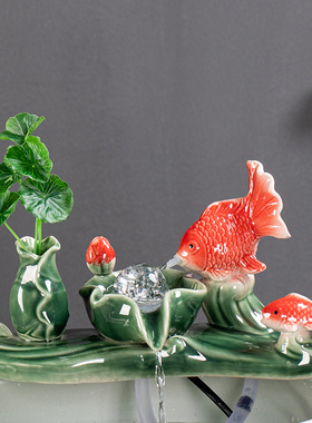 鱼缸流水器循环养鱼水系统流水板假山庭院造景水缸小喷泉