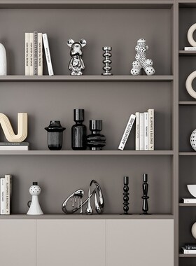 现代级感酒柜装饰品客厅电视柜龛壁书房书柜装