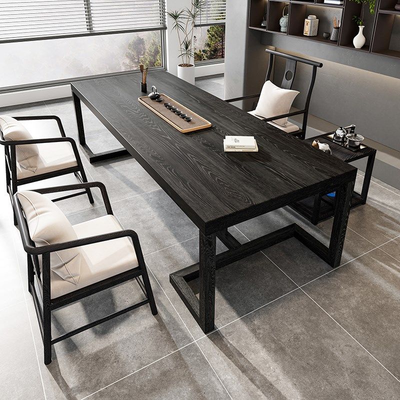 实木碳化茶桌椅新客厅阳台家用茶几黑色侘寂风泡茶台,淘宝优惠券,粉丝福利购,淘宝优惠卷