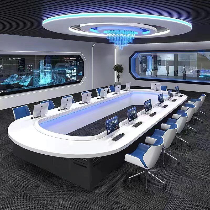 监控中心弧形指挥台科技感会议桌创意U形研判桌操作控制台监控台,淘宝优惠券,粉丝福利购,淘宝优惠卷