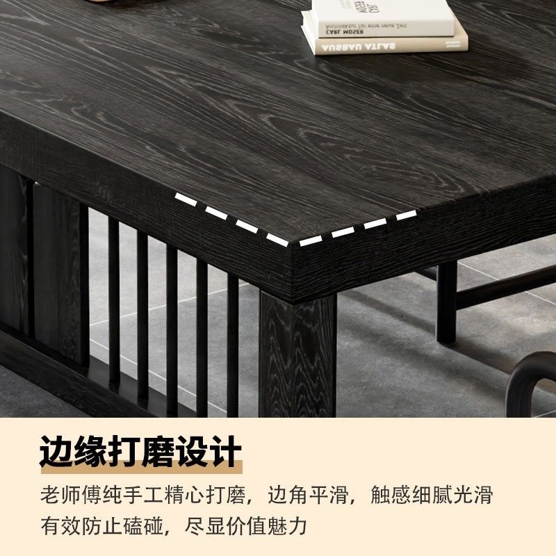 实木碳化茶桌椅新客厅阳台家用茶几黑色侘寂风泡茶台,淘宝优惠券,粉丝福利购,淘宝优惠卷