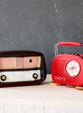 欧式复古老式怀旧 收音机 酒吧咖啡厅家居装饰摆件道具 时光记忆