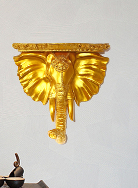泰式大象头壁挂件酒店会所坐佛东南亚装饰工艺品象上有财