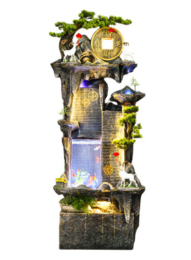 水幕墙客厅鱼缸假山喷泉办公室招财山流水循环水系景观落地