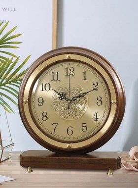 摆钟石英客厅台式座钟复古桌面时尚钟表坐钟摆放台钟时钟