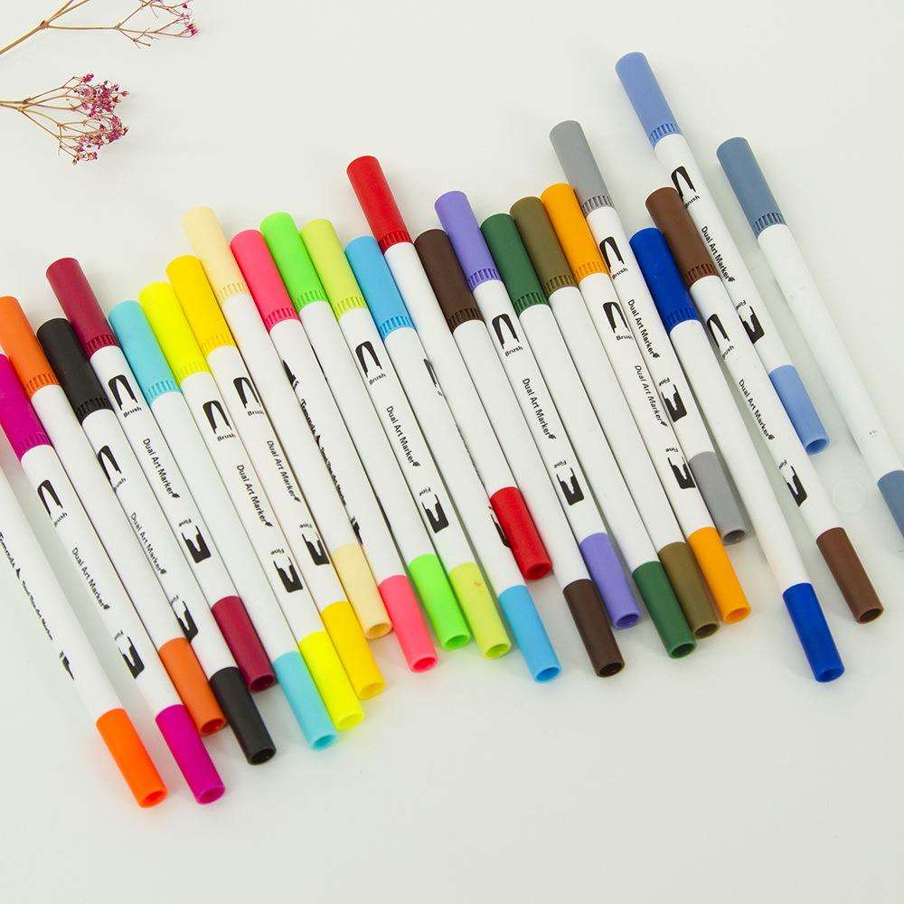 132-color double-head soft-head children's watercolor pen bag set art painting supplies water-based markers