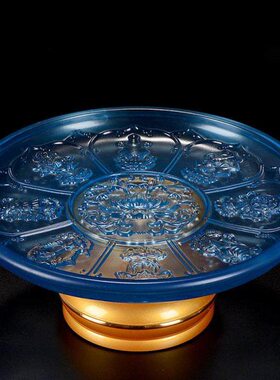 佛茶盘用品摆件曼达前供曼扎盘修品曼用品八吉祥盘琉璃盘