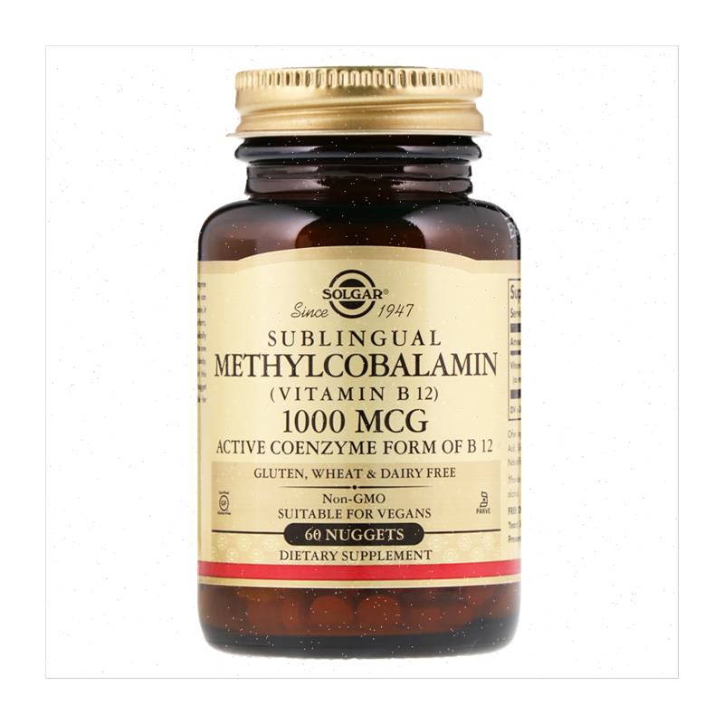 solgar美国进口活性维生素b12甲钴胺片营养修复神经5000微克成A - 图2