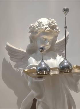 爱丽丝天使覆古托 托盘欧式家居装饰品创意法式软装客厅大型落地