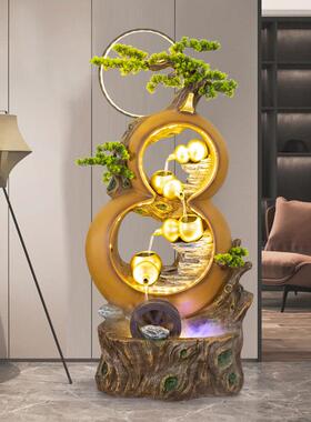 葫芦假山流水生财喷泉摆件办公室客厅家居装饰风水轮循环水景落地