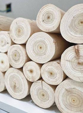 圆木实木原木婚庆装饰木桩壁炉木柴木柱围栏栅栏园艺树桩去皮木墩