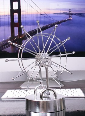 桌面自动旋转永动机不停永动仪摆件磁动力吸引力法则科技感