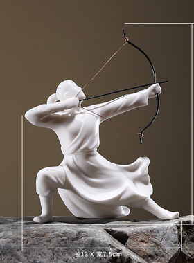 龙器 创意陶瓷人物小摆件 玄关客厅博古架酒柜软装装饰工艺品摆设