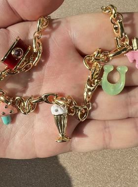 外贸出口单新款冰淇淋蘑菇吊坠项链时尚百搭项链