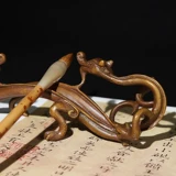 Фу Бисин национальное нематериальное культурное наследие Цюлун Держатель для ручки Держатель для ручки Традиционный метод выплавляемого воска Античная бронза Высококачественная бронзовая ручка