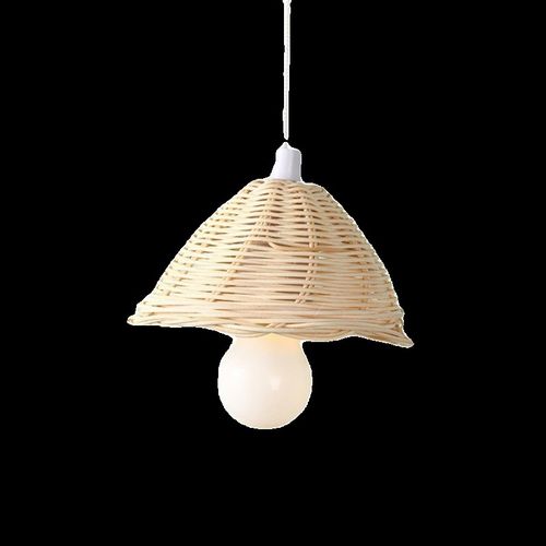 小圆肚儿童帐篷装饰灯手工编织灯罩摄影道具手工编织藤编灯吊灯 - 图3