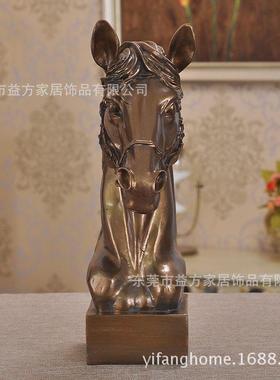 欧美风格头家饰树脂工艺马摆件欧家居式品工艺摆设客KD167厅装饰