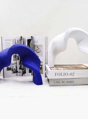 现代简约树脂ETD飘带书房楼部样板家房卧室客厅居玄关装软饰品售