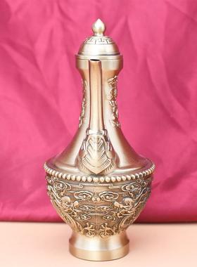 源头厂家龙125酒壶铜壶摆件家用铜茶壶山壶桌面双铜壶摆件水酒壶