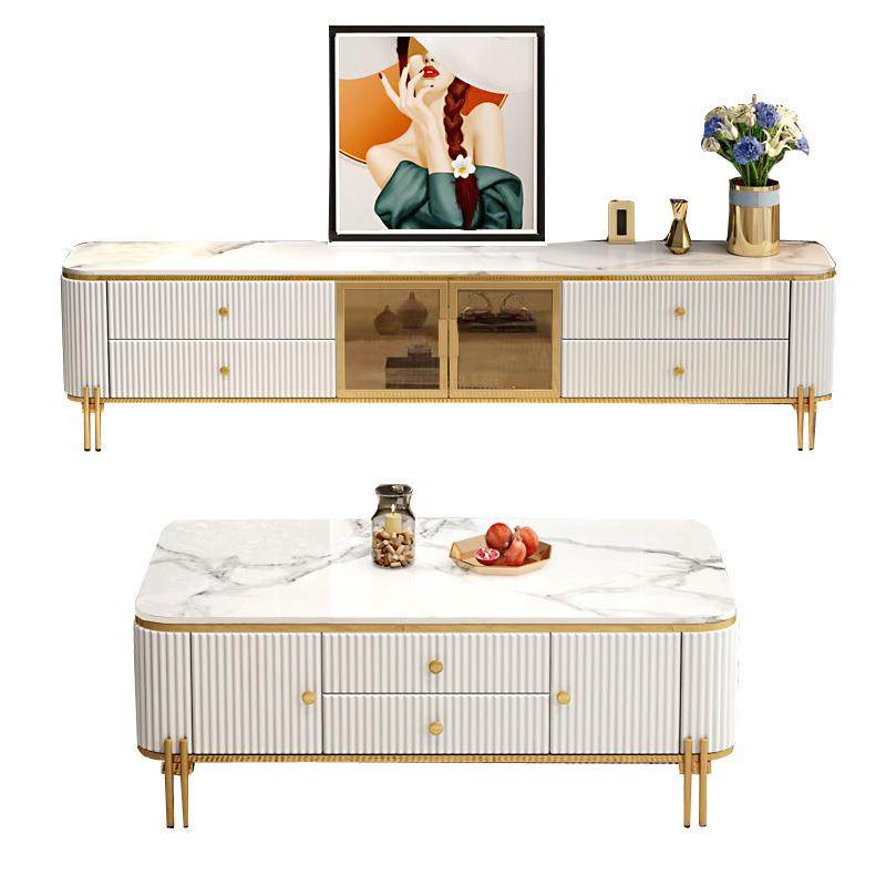 新款轻奢岩板电视柜茶几组合极简约奶油风客厅大小户型收纳柜,淘宝优惠券,粉丝福利购,淘宝优惠卷