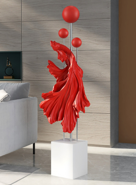 新斗鱼客厅大型落地办公室装饰品电视柜旁边乔迁新居礼品