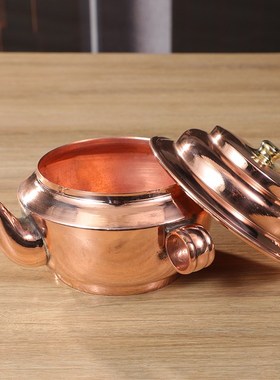 藏传尼泊尔红铜水陆供盘扁壶冲朵玛壶圣水杯宝瓶净瓶供碟子