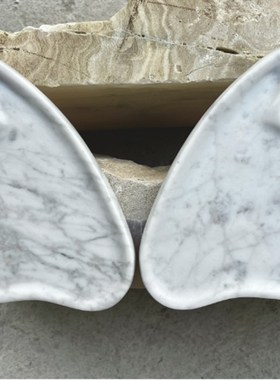 卡拉拉白石材静物托盘异形设计感餐厅餐桌茶几大理石软装饰品