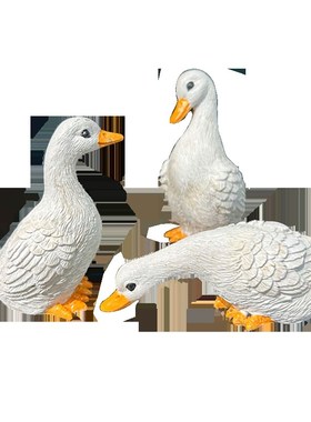 古法鱼缸装饰摆件鸭子造景田园树脂茶几花盆微景观动物花园庭院