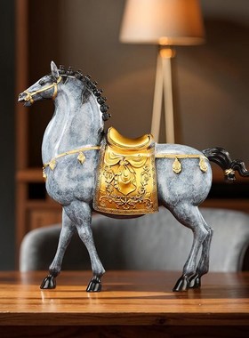 黄铜盛世唐马摆件《马到成功》家居办公室桌面装饰品乔迁开业礼品