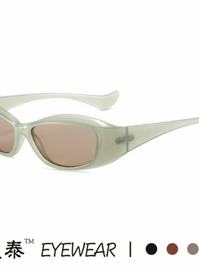 新款欧美Y2K未来感潮流运动太阳镜网红时尚街拍小框凹造型墨镜男