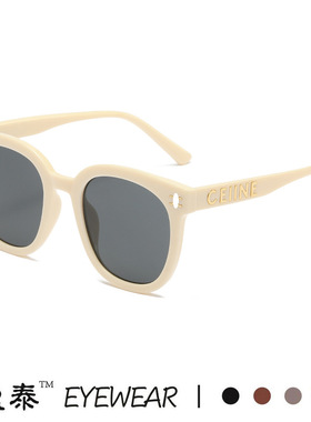 新款凯旋门墨镜女款复古大脸椭圆框眼镜欧美潮流网红太阳镜高级感