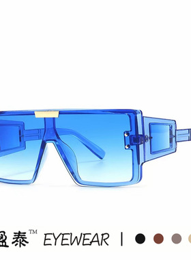 欧美潮流连体大框太阳镜加宽镜腿带片摩登墨镜女跨境眼镜6955